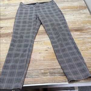 Women's Plaid Gray and Brown Skinny Pants